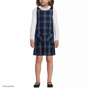 Girls plaid sleeveless dress School uniform <b>jumper</b> dress Plaid school girl dress Sleeveless school girl dress - Product Image 3