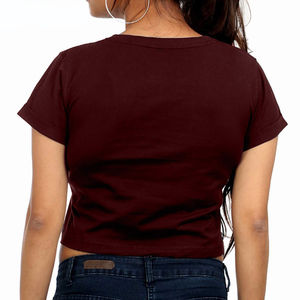 Camisetas Cortas para Mujer 100% Personalizables, Camisetas Cortas Lisas, Impresión de Logotipo Personalizada Disponible, Ropa Urbana, Camisetas 100% Algodón - Product Image 2