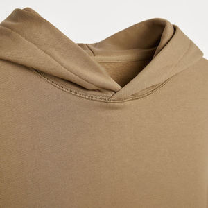 Sweat-shirt à capuche en coton d'hiver brodé sur mesure pour homme, streetwear, beige clair, pull-over, fabricant OEM, sweat-shirt à capuche décontracté surdimensionné - Product Image 5