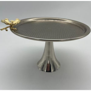 Support à gâteau en métal doré au design fantastique, plateau de présentation carré côtelé moderne pour desserts, idéal pour les mariages, les fêtes et la décoration intérieure - Product Image 6