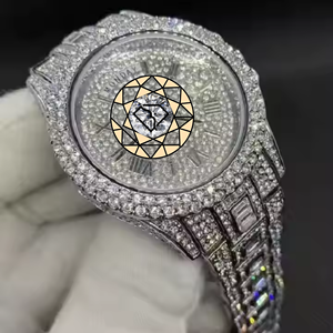Luxury Diamond <b>Watch</b> Stainless Steel Round <b>Case</b> 38mm Analog Quartz Deployment Clasp Sapphire Crystal Luxe Style - Product Image 4