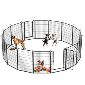 Gabbia per animali in metallo XL con motivo a stampa animalier e porta per gatti, 39,37" H, recinto per esercizio all'aperto - Product Image 5