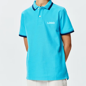 เสื้อโปโลเด็ก แขนสั้น ลายทางสีขาว ผ้าฝ้ายสีดำ สำหรับชุดนักเรียน - Product Image 5
