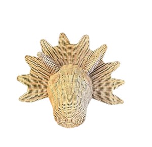 Decoración de pared con cabeza de dinosaurio para habitación infantil, ecológica, de ratán, para niños, material vegetal sostenible, Dino Life, colgante. - Product Image 3