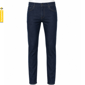 Jeans de Mezclilla para Hombre SAMAVIA |   Jeans Azules de Algodón Elástico Premium, Corte Slim Casual |   Fabricación OEM y Personalizada - Product Image 1