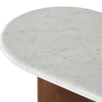 Étude Acacia Bois Croissant Pieds En Forme De Marbre Top Design Élégant Couloir Entrée Salon & Maison Table Console En Bois Massif
