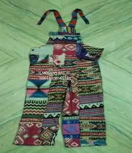 Bohemian Tie-Dye <b>Woolen</b> Patchwork Jumpsuit Pajamas <b>Dress</b> From India Casual Summer Style Pants - Product Image 1