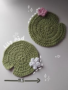 แผ่นรองแก้วถักโครเชต์รูปใบบัวบก งานแฮนด์เมดสุดพิเศษ สีเขียวมุก ทนทาน ทำจากผ้าฝ้าย ป้องกันความร้อน ใช้ตกแต่งโต๊ะในครัว - Product Image 4