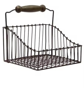 Panier en fil métallique de luxe haut de gamme pour fruits, collations, bouteilles de vin, rangement, décoration de table de cuisine et de maison - Product Image 5