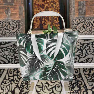 Sac fourre-tout d'été pour femme, grande capacité, avec poignée en corde de coton, ouvert, portable, en polyester, avec fermeture éclair, en toile, avec chaîne, vente en gros pour les vacances 47 - Product Image 2