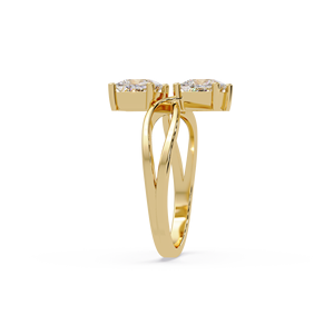 Luxury 14K Gold Toi Et Moi Ring Lab Grown Diamond Princess Cut 0.50 Carat Two Stone <b>Infinity</b> Engagement Rings Wedding Rings - Product Image 4