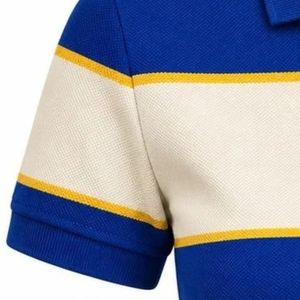 <b>Womens</b> Royal Blue White Striped <b>Polo</b> Shirt Short Sleeve Collared <b>Top</b> Greek Letter 1922 Graphic Casual Fashion Golf Shirt - Product Image 4
