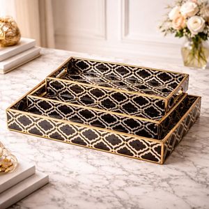 Kitchen Organizer Mango Wooden Rectangular <b>Tray</b> Printed Wooden Serving <b>Tray</b> <b>for</b> Home <b>Decor</b> and Kitchenware At Lowest Price - Product Image 3