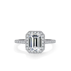 Offre Spéciale – Bagues de Fiançailles et de Mariage pour Femme en Argent S925 avec Diamant Taille Émeraude 4 carats et Moissanite, Plaqué Or, Ajustables - Product Image 3