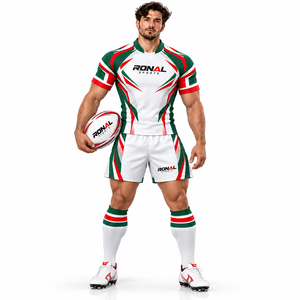 Maillot de rugby rouge personnalisé à prix d'usine, faible MOQ, uniforme de rugby professionnel à prix abordable, en vente - Product Image 3