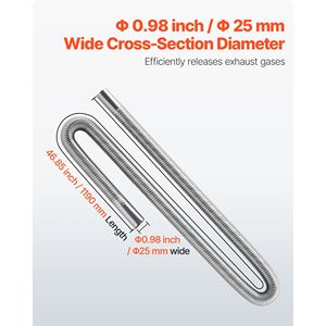 Tubo Flessibile in Acciaio Inox da 47,2 Pollici con 2 Morsetti per Riscaldatori Diesel - Product Image 4