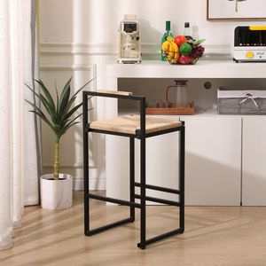 Set di 2 Sgabelli da Bar con Schienale in Corda Intrecciata, Sedie da Cucina Altezza Bancone - Comode ed Eleganti - Product Image 4