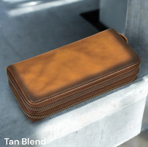 Portefeuille long en daim avec fermeture éclair, style vintage, unisexe, en cuir marron, multifonctionnel pour un usage quotidien - Product Image 3