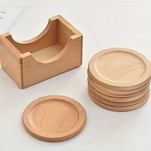 Premium Acacia Wooden <b>Coaster</b> Set For Dining Table <b>Heat</b> Resistant Natural Wood Drink <b>Coasters</b> - Product Image 2