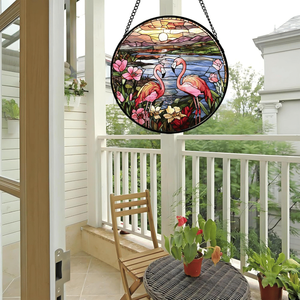 CIFbuy Acrylic Flamingo Garden Sun Catcher, Ciondolo Decorativo in Cristallo Colorato per Finestre e Porte, Decorazione per Esterni e Interni - Product Image 3
