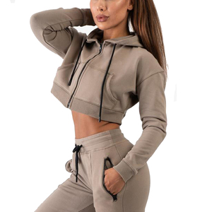 Hoodies d'hiver à manches longues à séchage rapide, respirants, de haute qualité, faible MOQ, crop tops pour femmes - Product Image 1