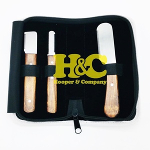<b>Pet</b> Grooming Comb and <b>Pet</b> Stripping <b>Brush</b> Set Stainless Steel Safety Blunt-Sharp Blade Tip Wooden Handle Logo Offer - Product Image 4