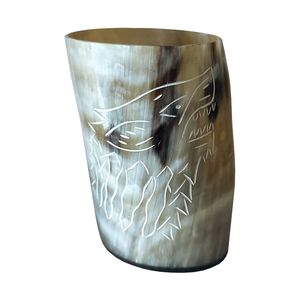 buffalo horn glass Viking cup <b>hand</b> <b>made</b> drinkware accessories - Product Image 5