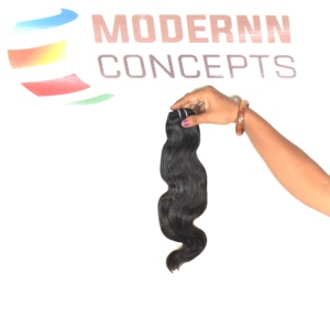 Extensiones de Cabello Ondulado Natural sin Procesar de Templo Indio al por Mayor, 100% Remy, Corte Recto, Ondas Profundas, Doble Trama a Máquina, 100g - Product Image 1