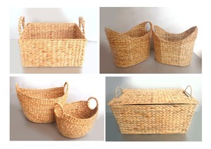 Cesta de Jacinto de Agua Natural Ecológica, Cestas de Lavandería Apilables de Alta Calidad y Sostenibles para la Organización del Hogar - Product Image 5