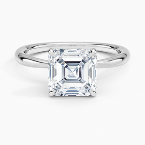 แหวน SOJ รุ่น 02 ทรง Asscher Cut ลายดอกไม้ เงินแท้ 925 ประดับพลอยเม็ดใหญ่ ตัวเรือนชุบโรเดียม แหวนหมั้น/แต่งงาน ได้รับการรับรองจาก GRA น้ำหนัก 2 กะรัต สี D - Product Image 1