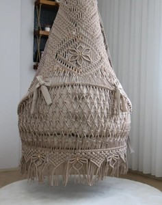 Handmade <b>Macrame</b> Hanging Swing Chair: Boho Balcony Decor - Product Image 2