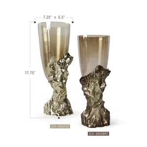 Fabricant de porte-bougies en or faits à la main pour les tables de mariage de luxe et les centres de table d'événements, décoration de centre de table multifonctionnelle - Product Image 4