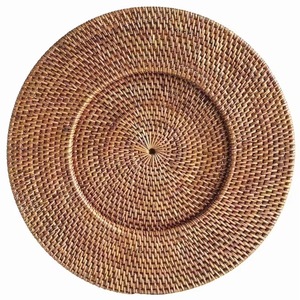 Natural Rattan Charger Plate Handwoven Round <b>Wicker</b> <b>Placemat</b> for Wedding Event Hotel Table Decoration - Product Image 2