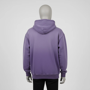 Sudadera con capucha morada sólida personalizada para hombre, tela premium, diseño minimalista, cremallera completa, cordón ajustable, bolsillo canguro, para uso diario - Product Image 6