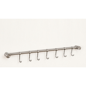 Custom Stainless Steel Kitchen Utensil <b>Rail</b> with Sliding S <b>Hooks</b> Wall Mounted Pot and Pan Hanging Rack for Kitchen Organization - Product Image 5