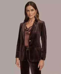 Women's <b>Velvet</b> One Button <b>Jacket</b> | Donna Karan New York - Product Image 4