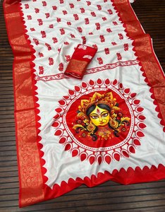 Sari Royal Durga Mahotsav, Sari Maa Durga Divine Drape Shakti Swaroop, Sari Devi Vaibhav, Sari Durga Utsav Heritage - Product Image 1