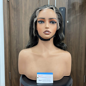 Produit phare : Perruque en dentelle HD 100 % cheveux humains vietnamiens, extension de cheveux ondulés effet vapeur, couleur gris brillant, sans nœuds, sans perte de cheveux - Product Image 5