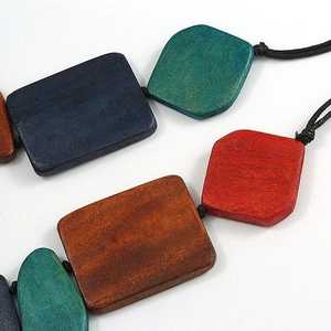 Handmade Natural Wooden Geometric Boho Style Pendant <b>Necklace</b> for Women Daily Life Wedding September <b>Statement</b> Jewelry - Product Image 5