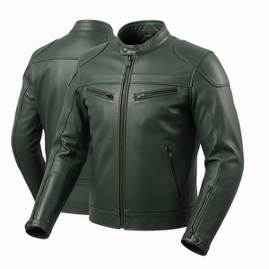 Impact Safety Gear Men's Long <b>Thin</b> Hooded Leather Racing <b>Jacket</b> for Motorbike Biker Protection <b>Waterproof</b> Wholesale Europe - Product Image 3