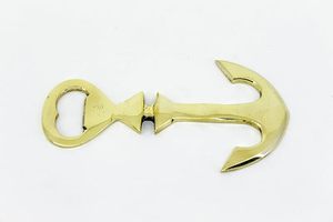 Décapsuleur en laiton en forme d'ancre, finition polie brillante, outil de bar nautique vintage, porte-clés, ouvre-bouteille - Product Image 3