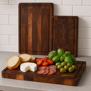 End Grain Butcher Block Cutting Board Thick Acacia Wood Chopping Board Heavy Duty <b>Kitchen</b> Board - Product Image 1