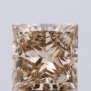 Diamant de 4,00 carats, couleur brun intense, taille princesse carrée, clarté VS1, pierre non montée, certifié IGI, diamant CVD personnalisé pour bijoux - Product Image 1