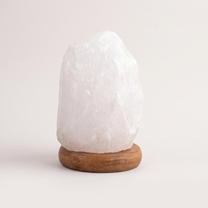 White Rock Salt Lamp Natural Himalayan <b>Crystal</b> Light for Modern Home Interior Bedroom Table Office - Product Image 1