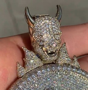 จี้ตัวอักษรแบบกำหนดเองสุดหรู ประดับเพชรโมอิสซาไนต์ VVS เงินแท้ 925 ชุบทอง 18K สไตล์ฮิปฮอป - Product Image 4