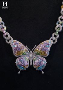Luxury Butterfly Lab Grown Diamond Necklace Rainbow Gemstone Statement Necklace Fine Jewellery for Women - Product Image 2