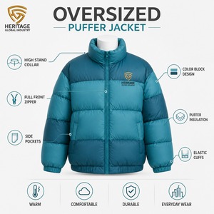 <b>Mens</b> Winter Oversized Puffer <b>Jacket</b> <b>Lightweight</b> Warm Padding Windproof Design Relaxed Fit Ideal for Outdoor Activities - Product Image 5