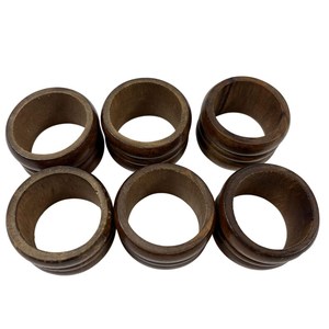 Anneau de serviette en bois durable, forme ronde, 4,5 cm, design moderne et luxueux, décoration de table écologique pour mariage - Product Image 5