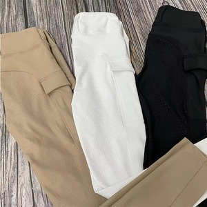 Leggings Ecuestres para Mujer con Bolsillos para Teléfono, Pantalones de Montar a Caballo con Elasticidad en 4 Direcciones, Jodhpurs Deportivos para Dama - Product Image 1