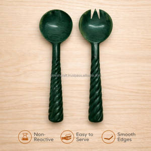 High <b>End</b> Modern Decorative Resin Salad Serving Spoon Fork Long Handle Durable Party Use Stylish Handmade Server American Style - Product Image 2